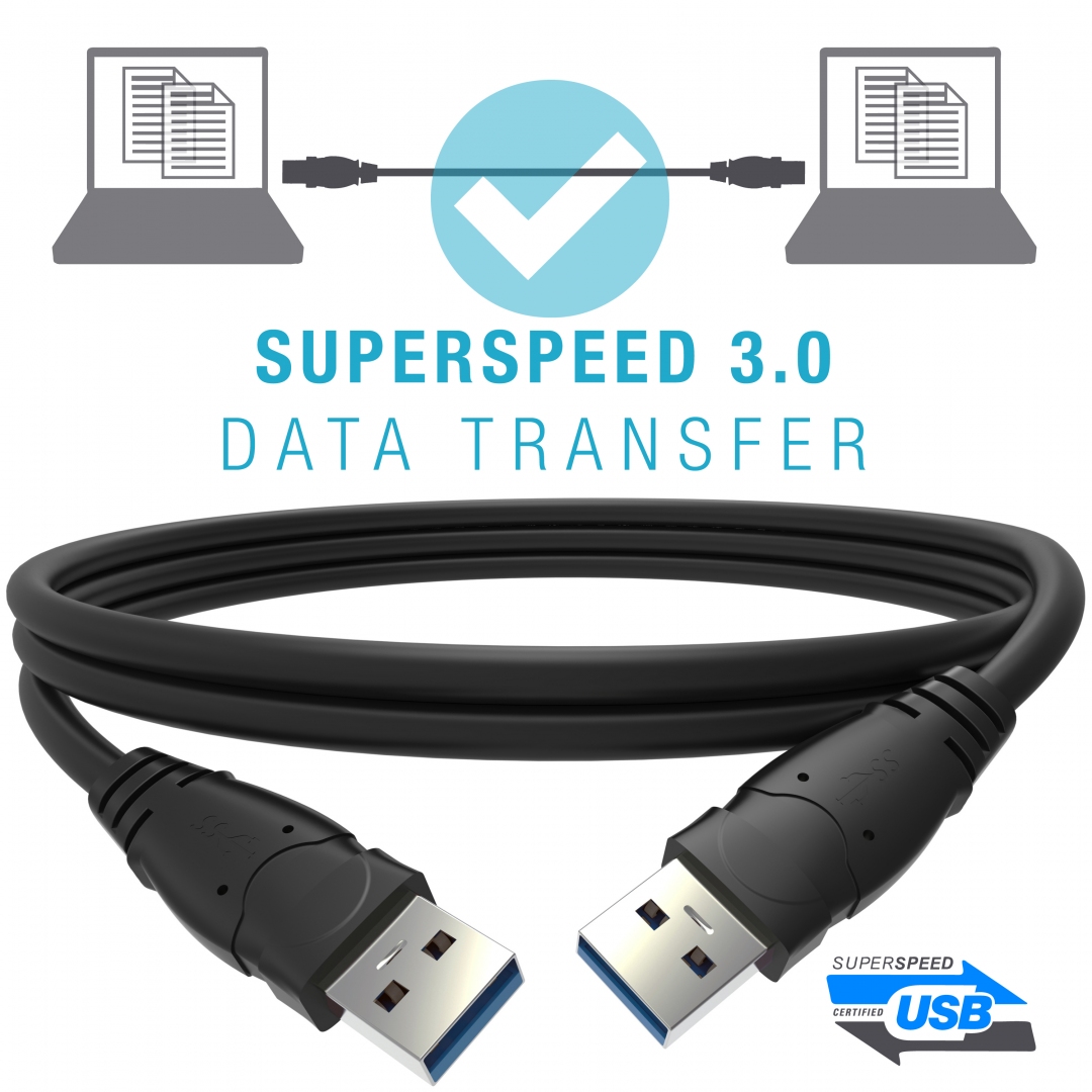 Shop New USB 3.0 - USB Cable - SuperSpeed A Male To A Male (8 Feet ...