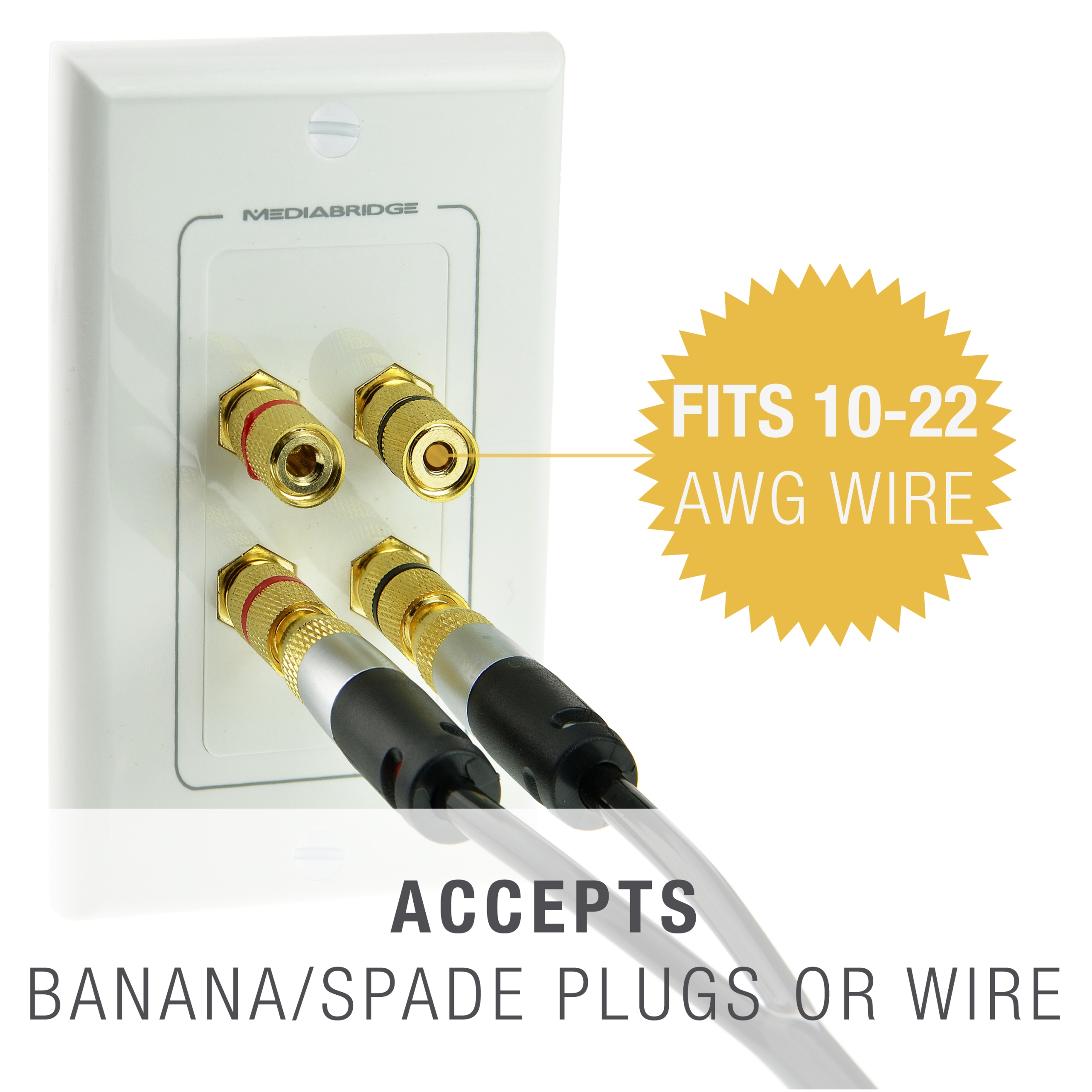 Shop New Wall Plate with Banana Plugs (7 Pair) & Subwoofers (2 Ports) for  7.1 / 7.2 Surround Sound Home Theater (Banana Plugs (7 Pair), Subwoofer (2  Port))